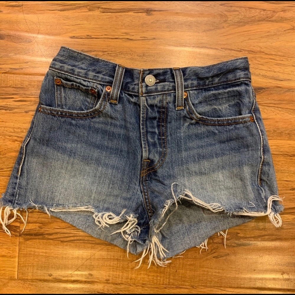 Levi's Denim High Rise Cut Off Shorts